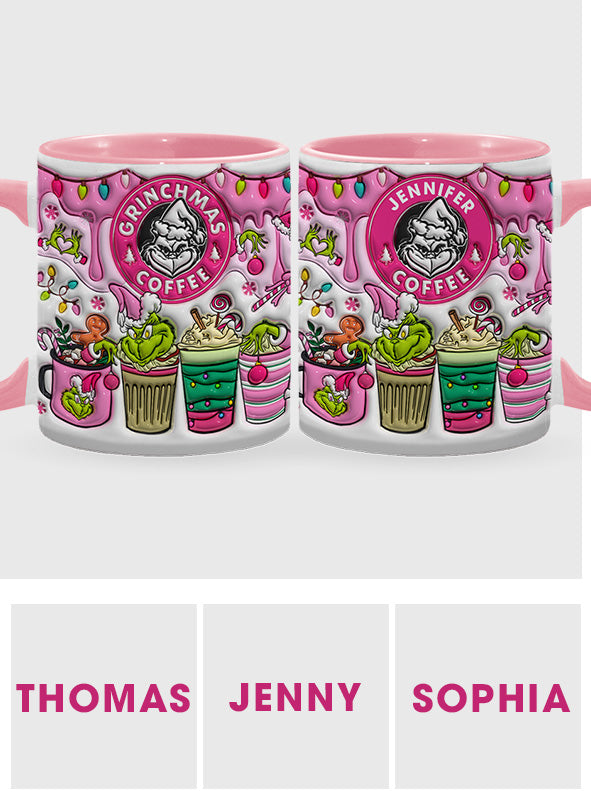 Personalized Grinchmas Coffee Accent Mug Custom Gift for Christmas Accent Mug GradoCreations