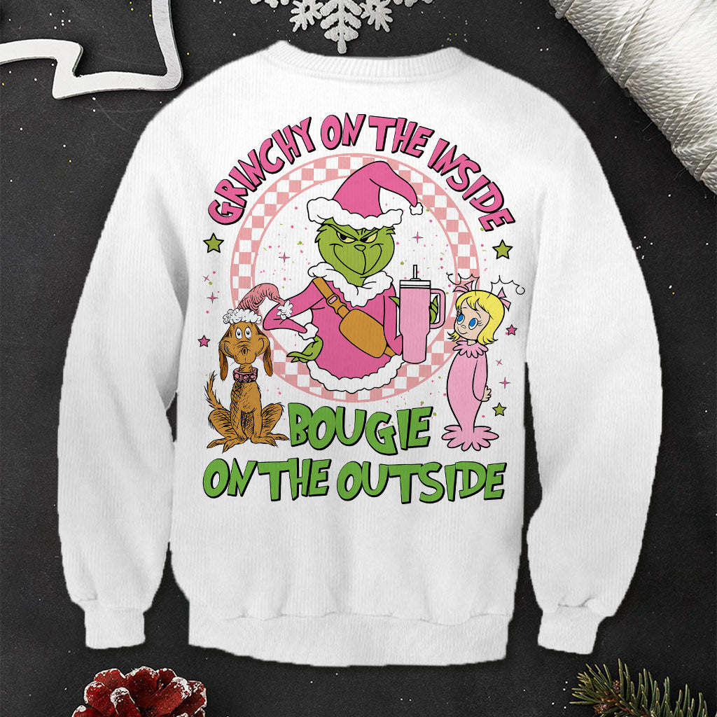 Personalized Grinchy On The Inside Christmas Ugly Sweater Gift Ugly Sweater GradoCreations