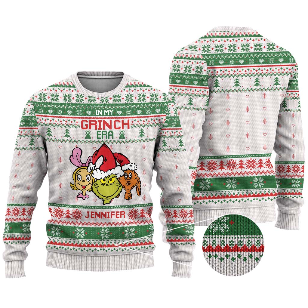 Personalized Grinch Era Ugly Sweater Custom Name Gift for Kids Ugly Sweater GradoCreations