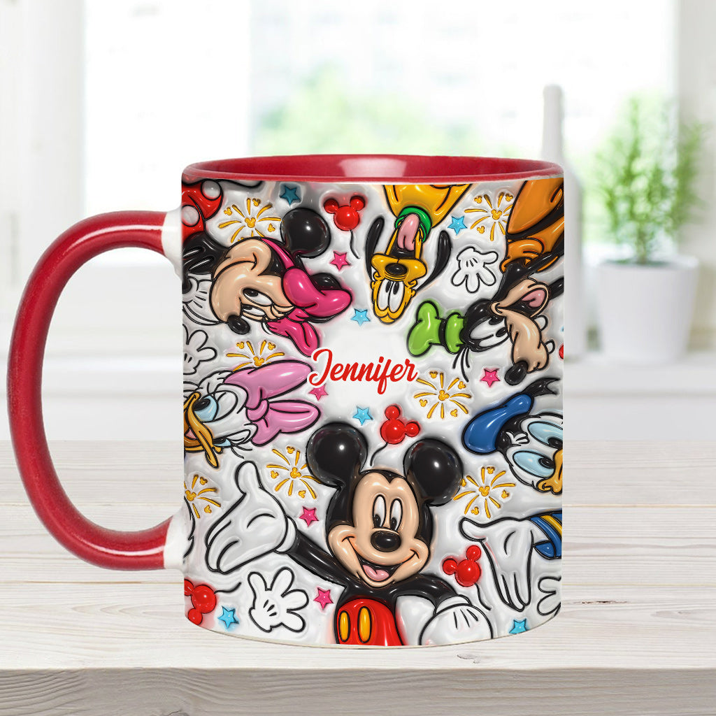 Personalized Mickey Mouse Accent Mug Custom Name Holiday Gift Accent Mug GradoCreations