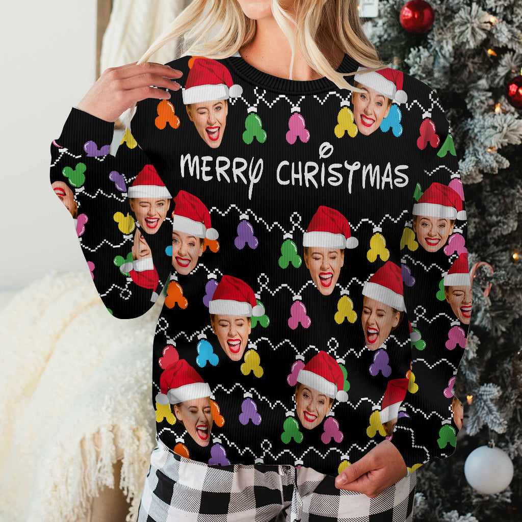 Personalized Merry Christmas Mouse Ear Ugly Sweater Gift Ugly Sweater GradoCreations