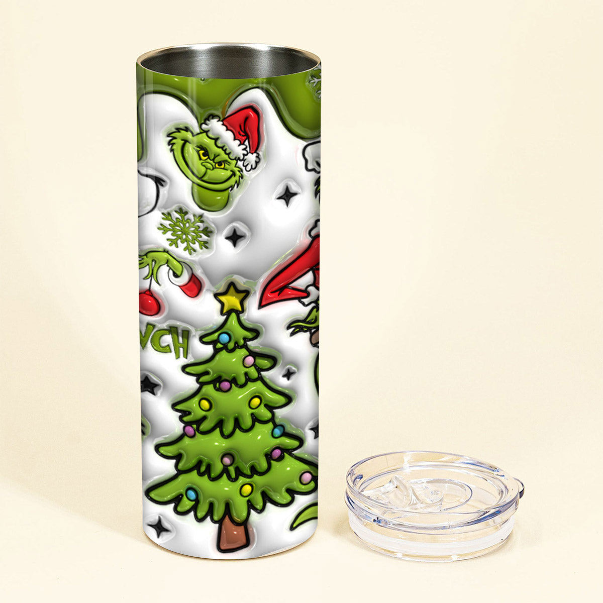 Personalized Grinch Christmas Skinny Tumbler Custom Name Gift Skinny Tumbler GradoCreations