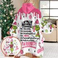 Personalized Grinch Hoodie Blanket Custom Gift for Christmas Blanket Hoodie GradoCreations