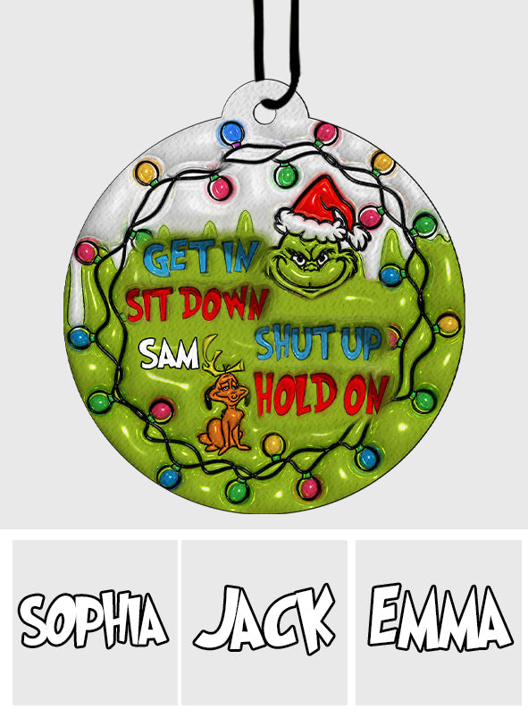 Personalized Grinch Circle Air Freshener Custom Name Gift for Christmas Circle Air Freshener GradoCreations