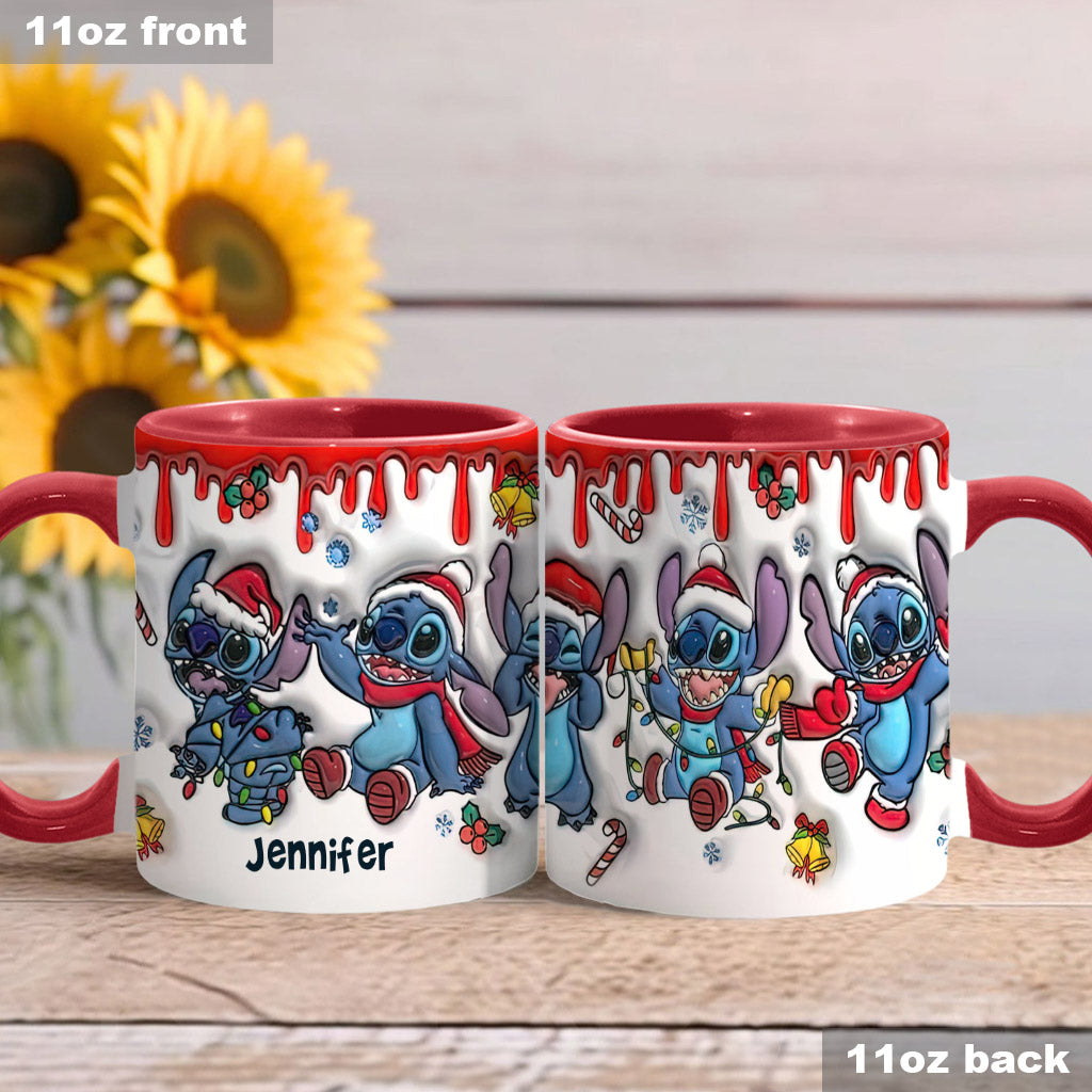 Personalized Christmas Accent Mug with Ohana Design for Mom Accent Mug GradoCreations