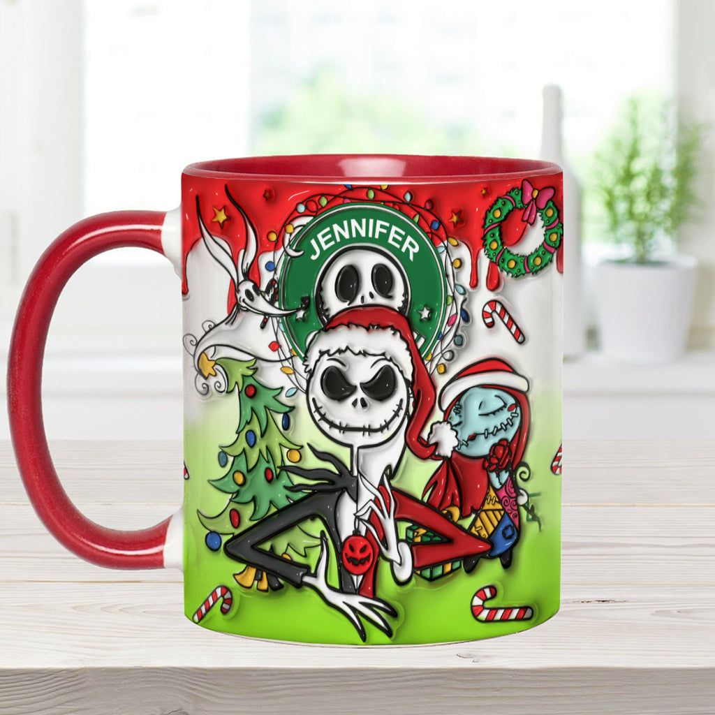 Personalized Nightmare Accent Mug Custom Name Halloween Gift Accent Mug GradoCreations