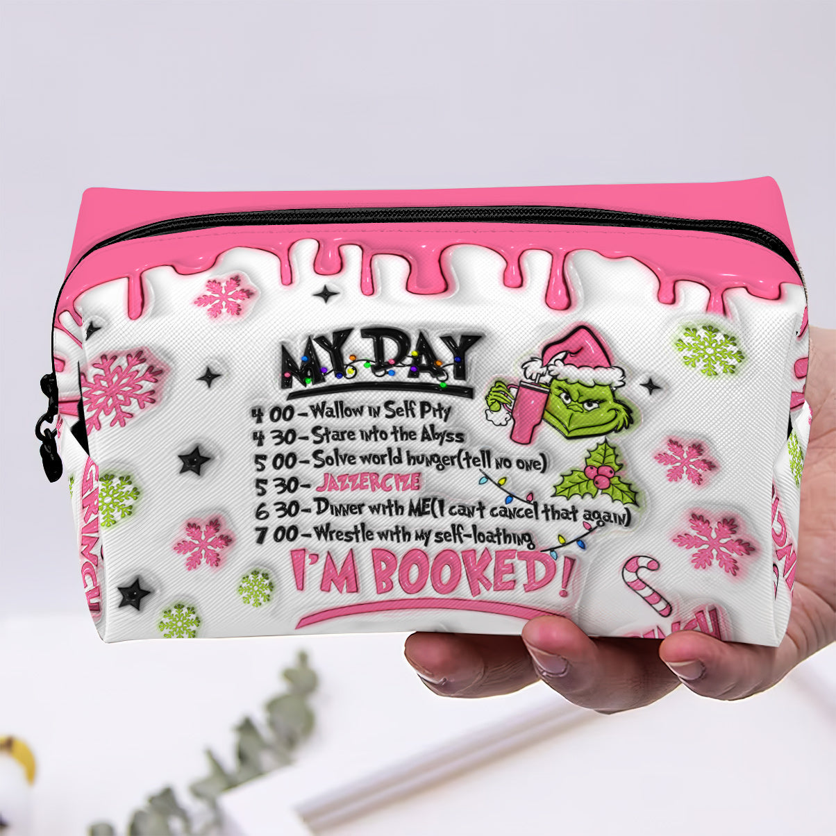 Personalized Christmas Makeup Bag Custom Name Gift Makeup Bag GradoCreations