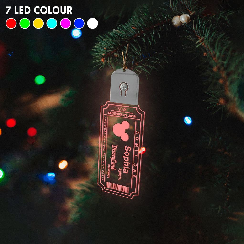Personalized LED Acrylic Christmas Ornament with Mouse Design Led Acrylic Ornament GradoCreations