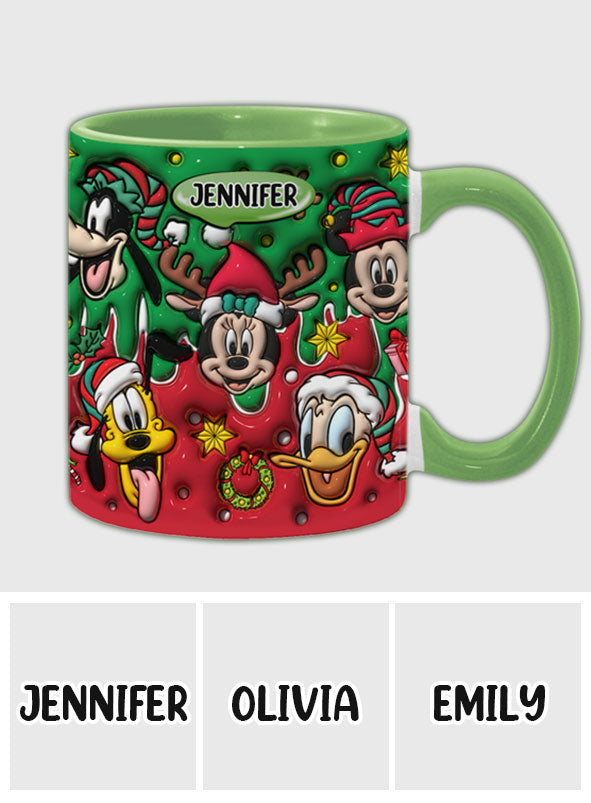 Personalized Christmas Mouse Accent Mug Custom Name Gift Accent Mug GradoCreations
