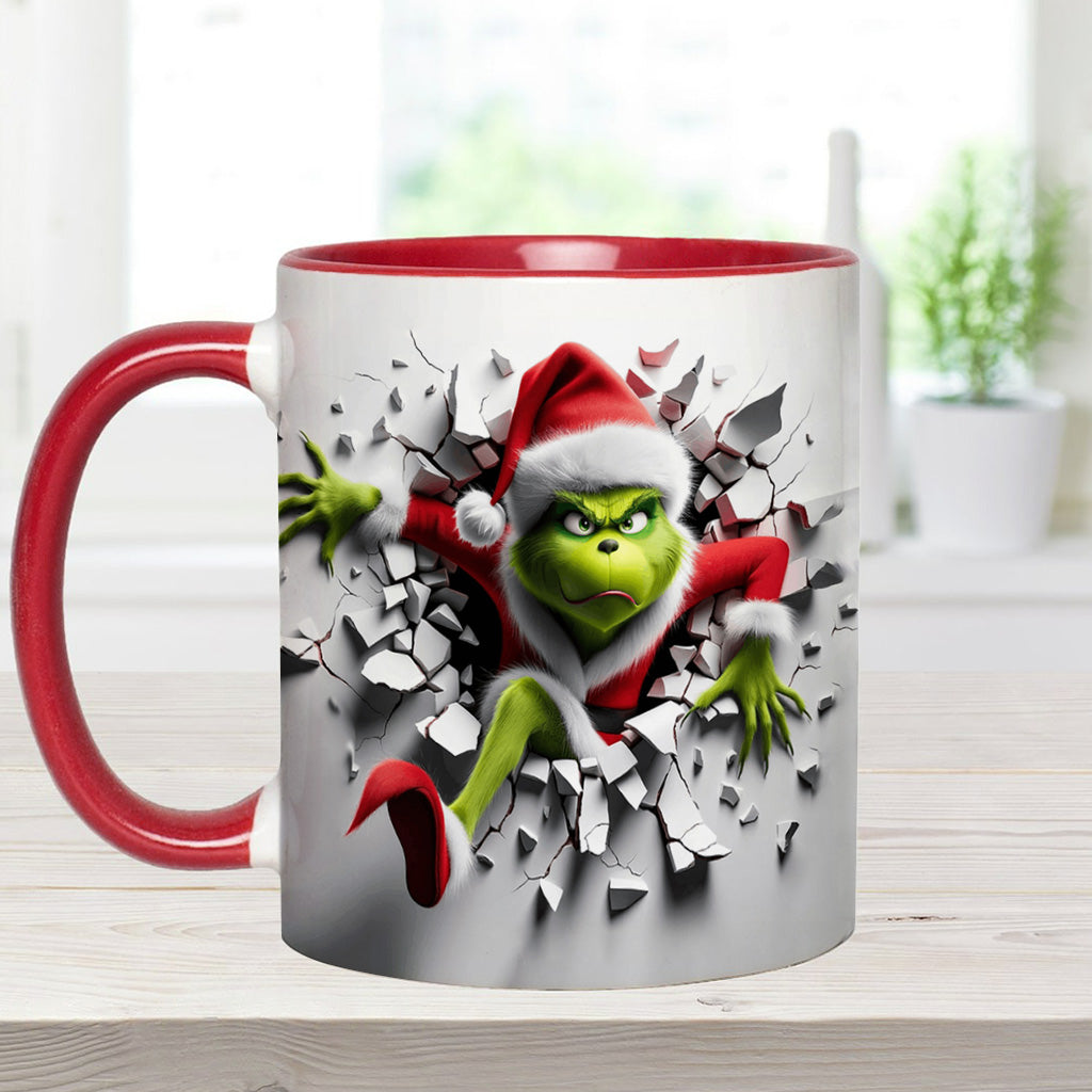 Personalized Christmas Accent Mug with Grinch Design for Holiday Gifts Accent Mug GradoCreations