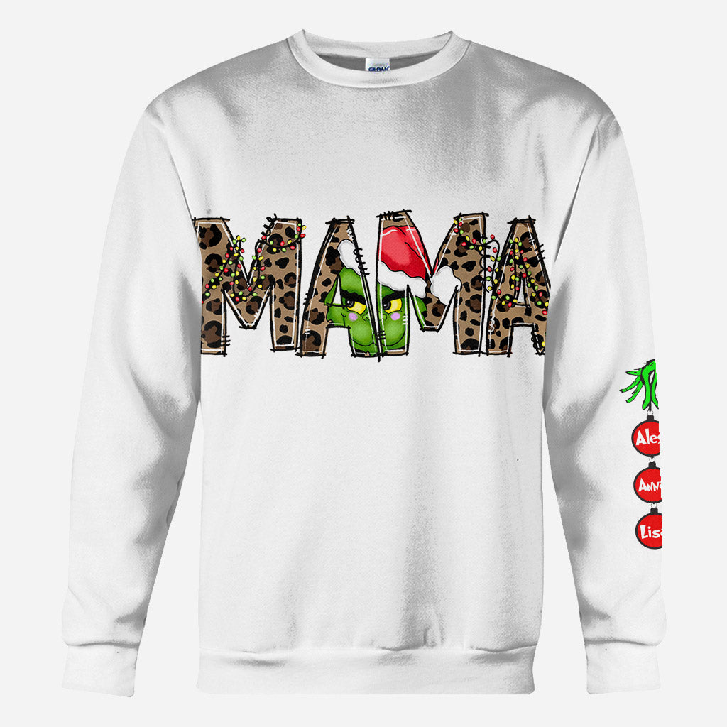 Personalized Christmas Hoodie for Mom with Grinch Design All Over Shirt GradoCreations