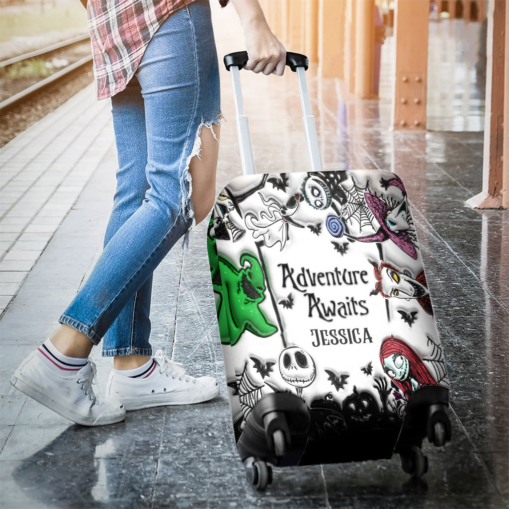 Personalized Nightmare Luggage Cover Custom Name Halloween Gift Luggage Cover GradoCreations