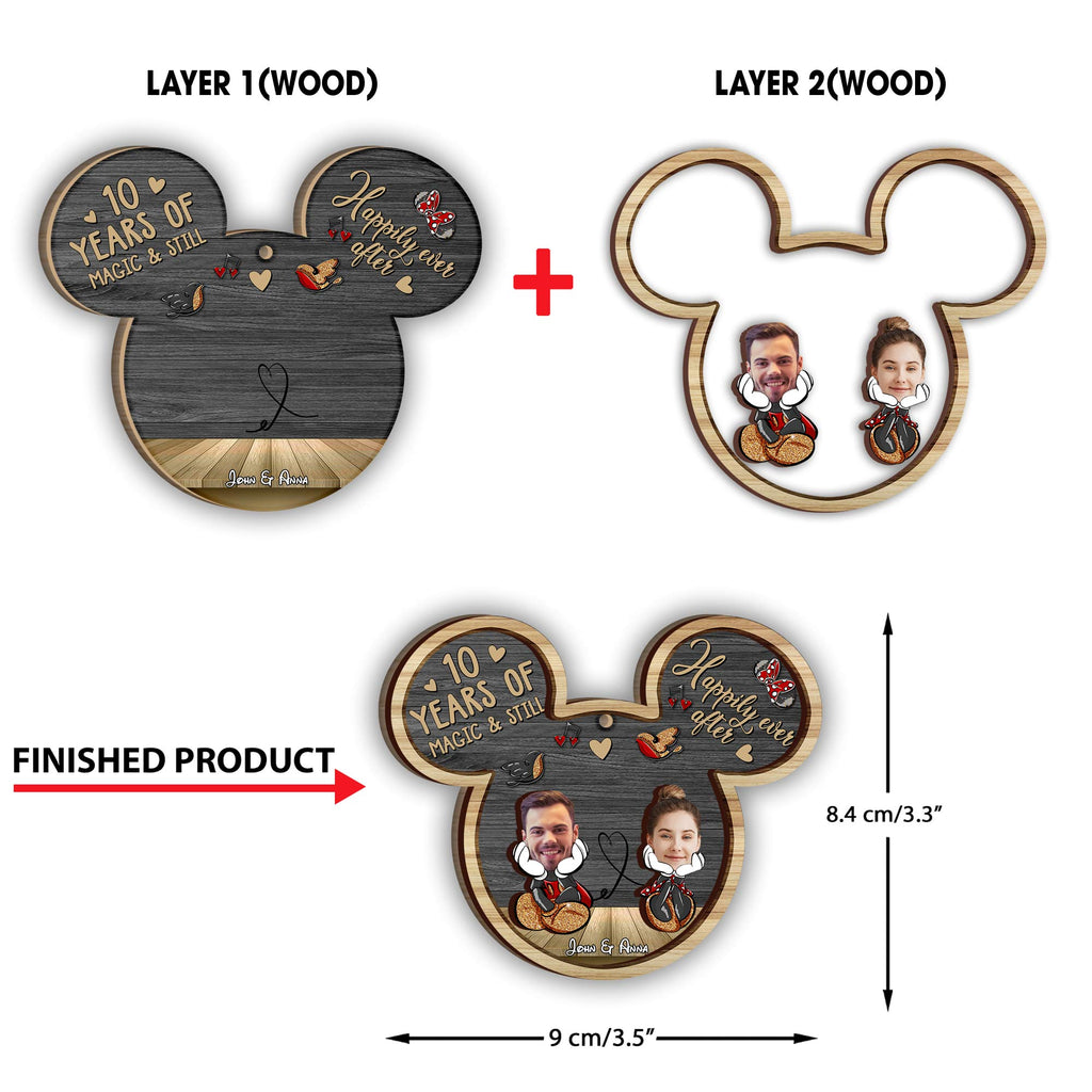 Personalized Mickey Mouse Layered Ornament Custom Gift for Couples 2 Layered Piece Ornament GradoCreations