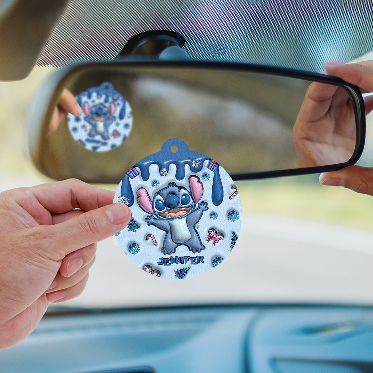 Personalized Ohana Circle Air Freshener Christmas Gift Circle Air Freshener GradoCreations