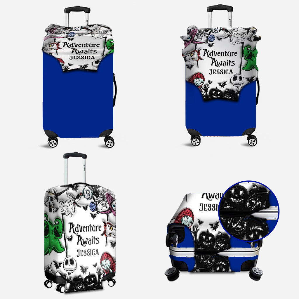 Personalized Nightmare Luggage Cover Custom Name Halloween Gift Luggage Cover GradoCreations