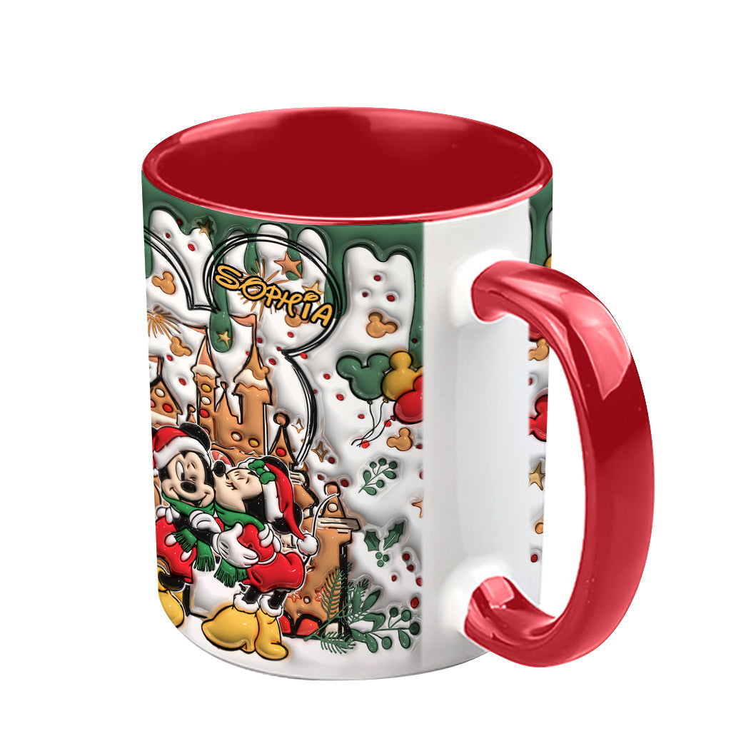 Personalized Christmas Mouse Accent Mug Custom Name Gift Accent Mug GradoCreations