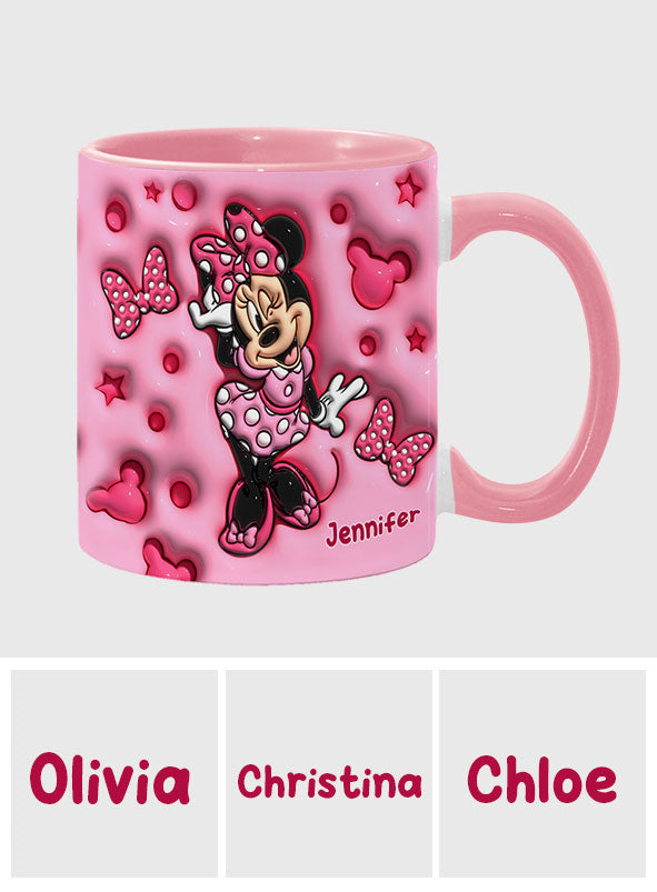 Personalized Pink Minnie Mouse Accent Mug with Custom Name Gift Accent Mug GradoCreations