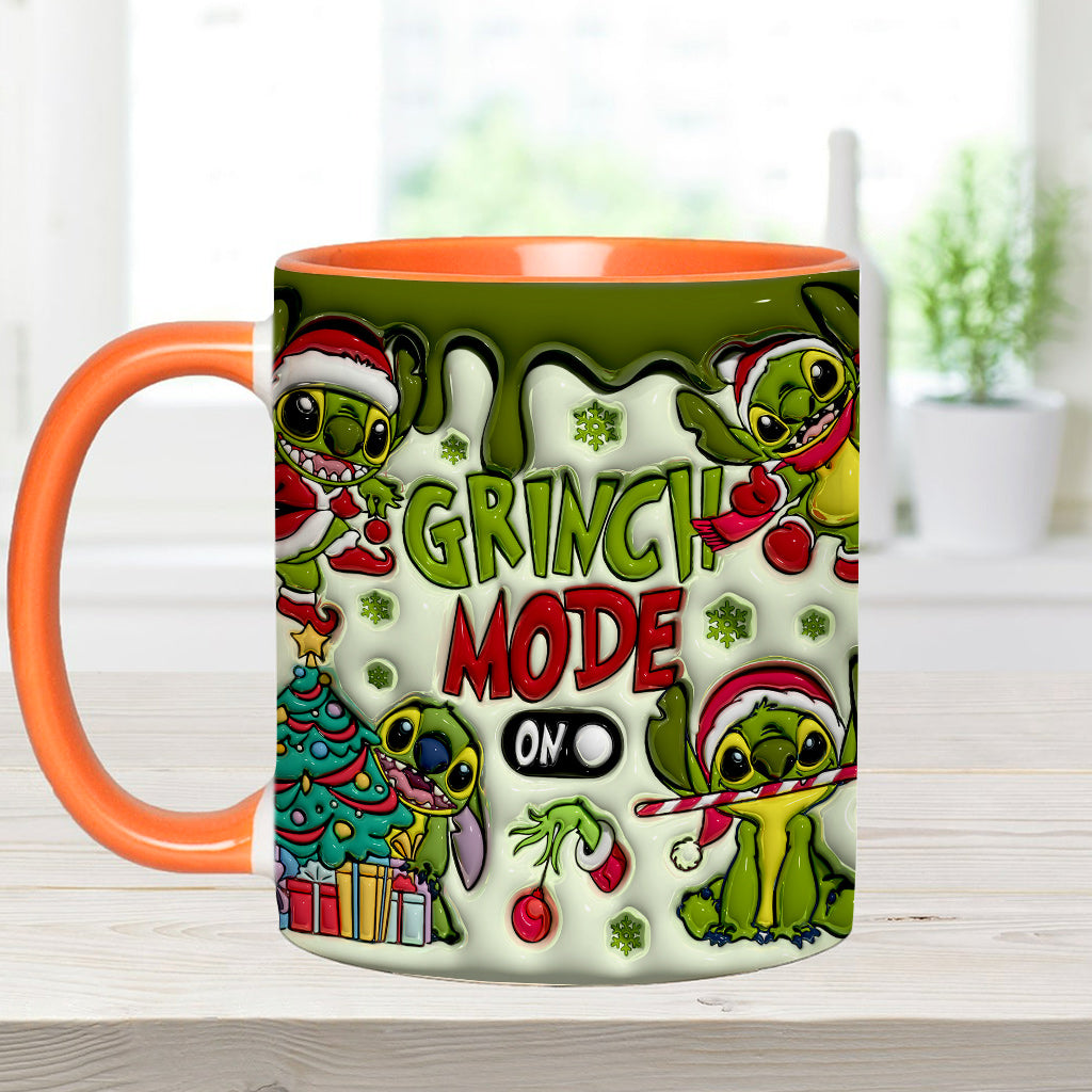 Personalized Grinch Mode Accent Mug Custom Name Gift for Christmas Accent Mug GradoCreations