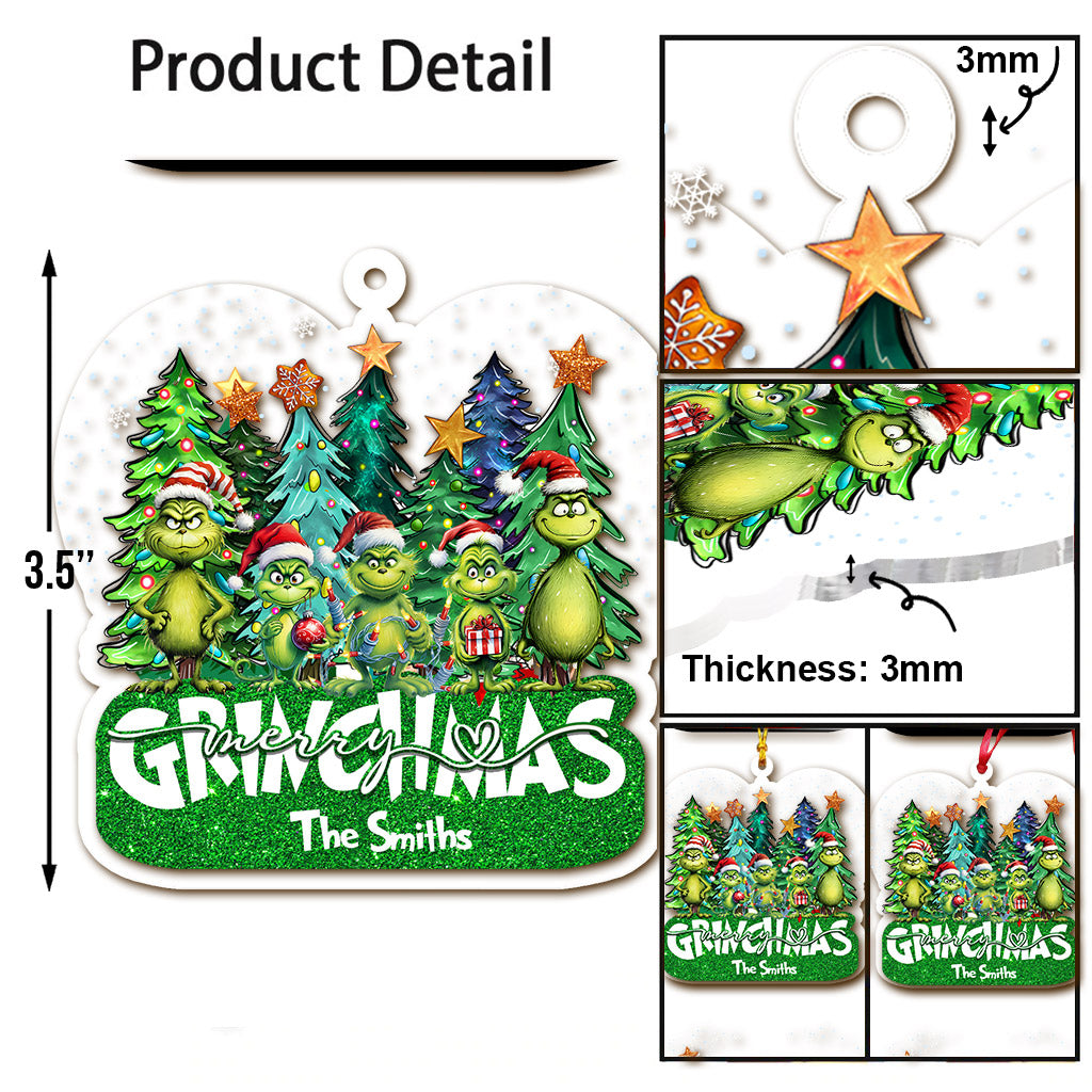 Personalized Grinch Christmas Ornament Custom Name Gift Ornament GradoCreations