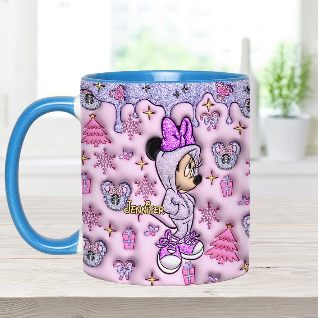 Personalized Christmas Accent Mug with Glittery Design for Mom Accent Mug GradoCreations