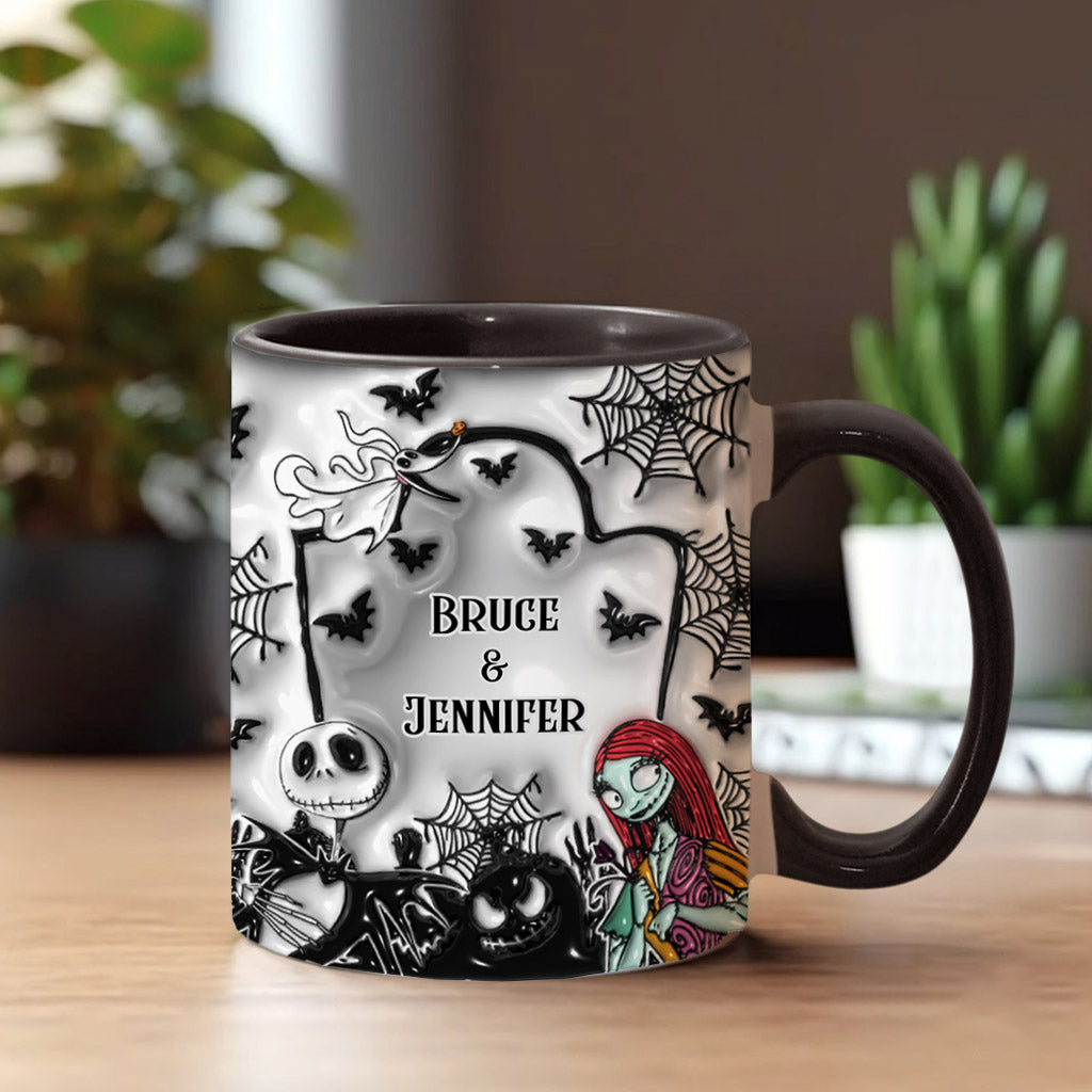 Personalized Halloween Accent Mug Custom Name for Couples Accent Mug GradoCreations