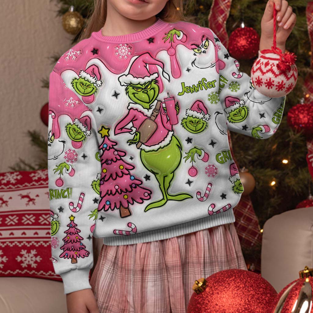 Personalized Grinch Ugly Christmas Sweater Gift for Mom Ugly Sweater GradoCreations