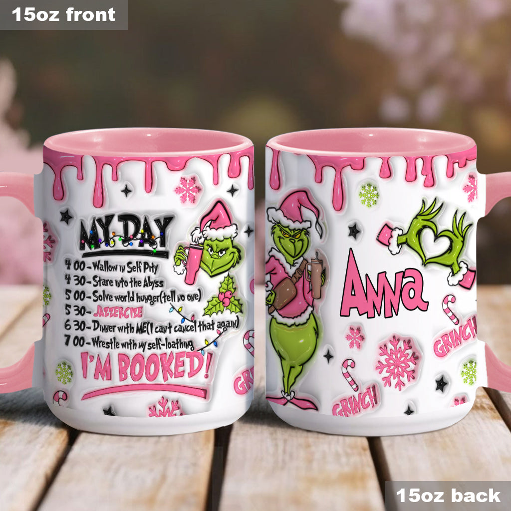 Personalized Christmas Accent Mug with Grinch Design for Hot Cocoa Accent Mug GradoCreations
