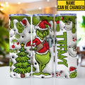 Personalized Grinch Christmas Skinny Tumbler Custom Name Gift Skinny Tumbler GradoCreations