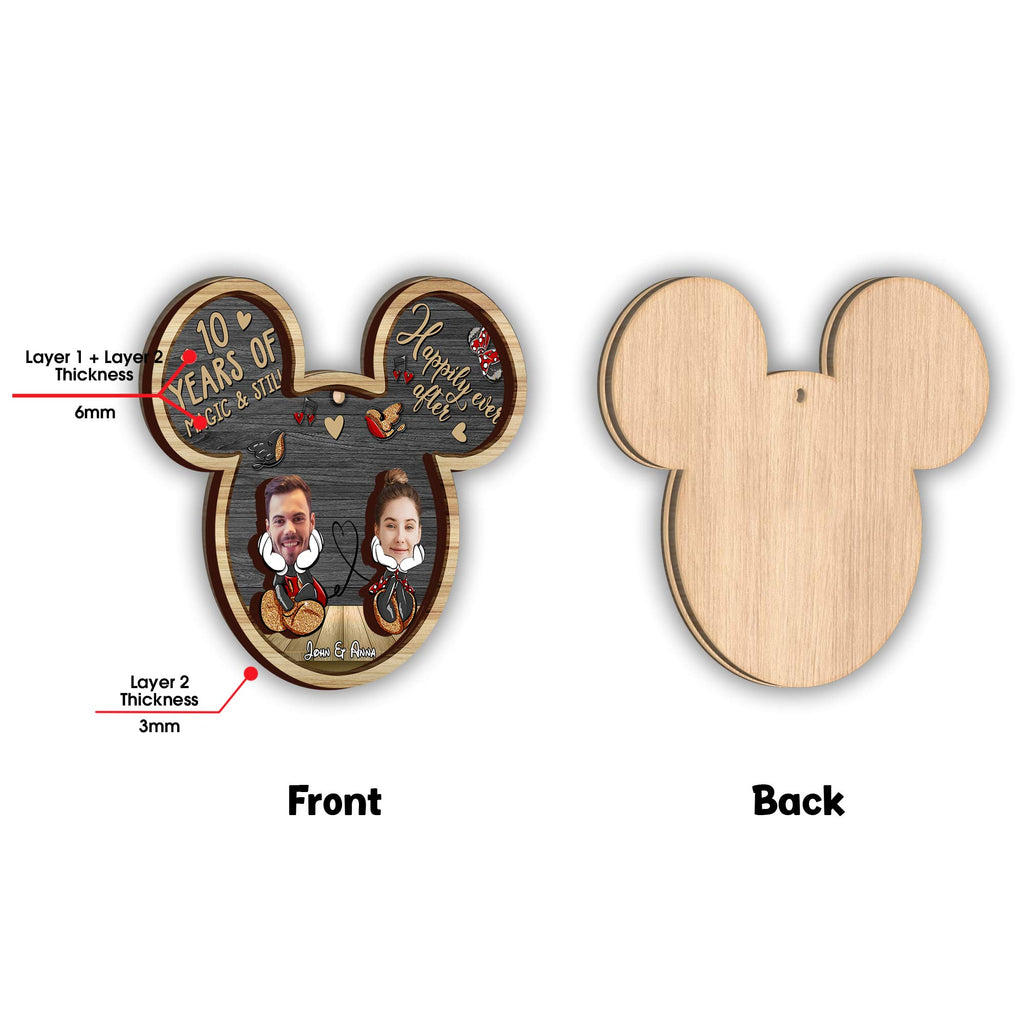 Personalized Mickey Mouse Layered Ornament Custom Gift for Couples 2 Layered Piece Ornament GradoCreations