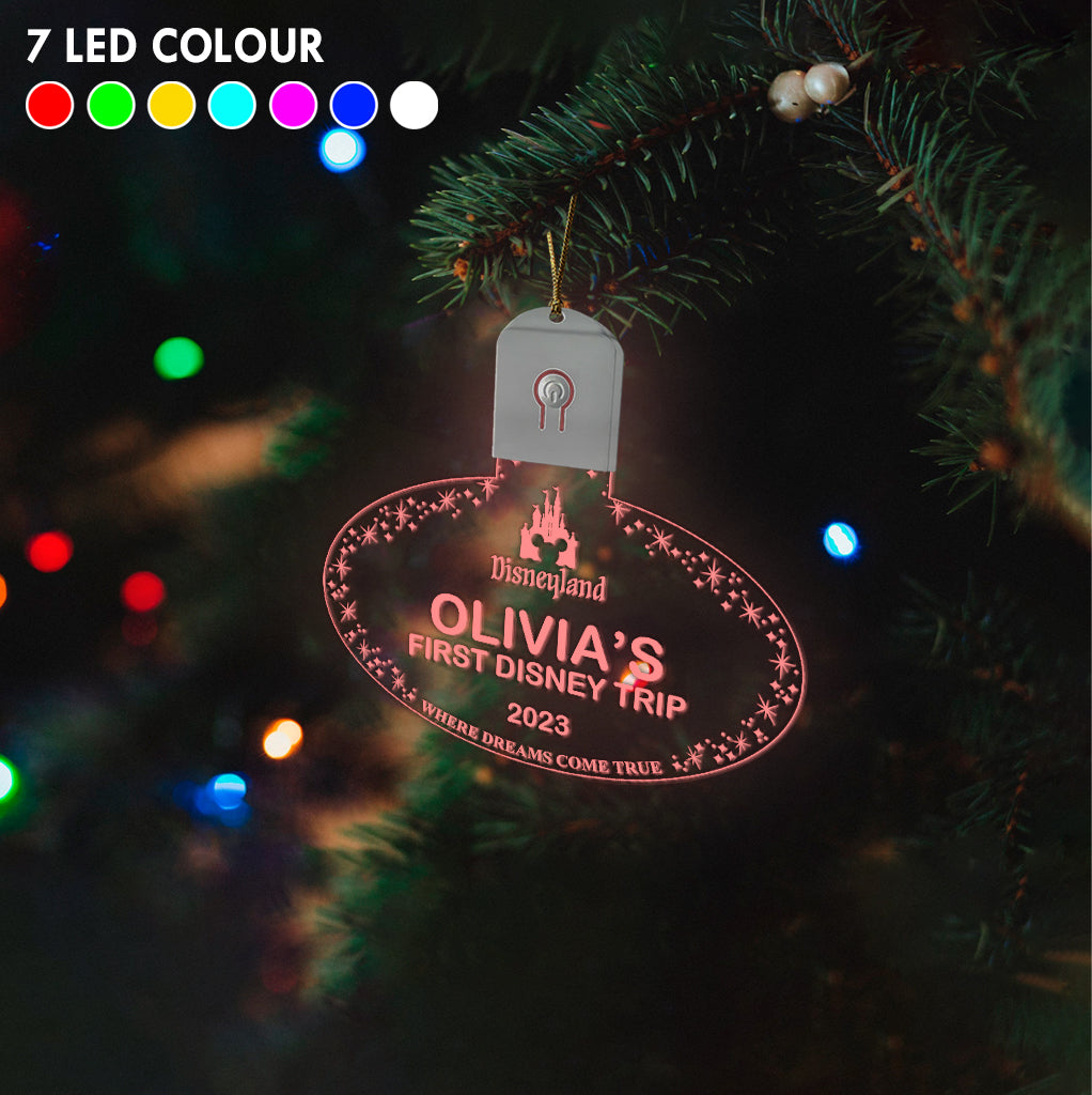 Personalized LED Acrylic Ornament with Custom Name for Christmas Led Acrylic Ornament GradoCreations
