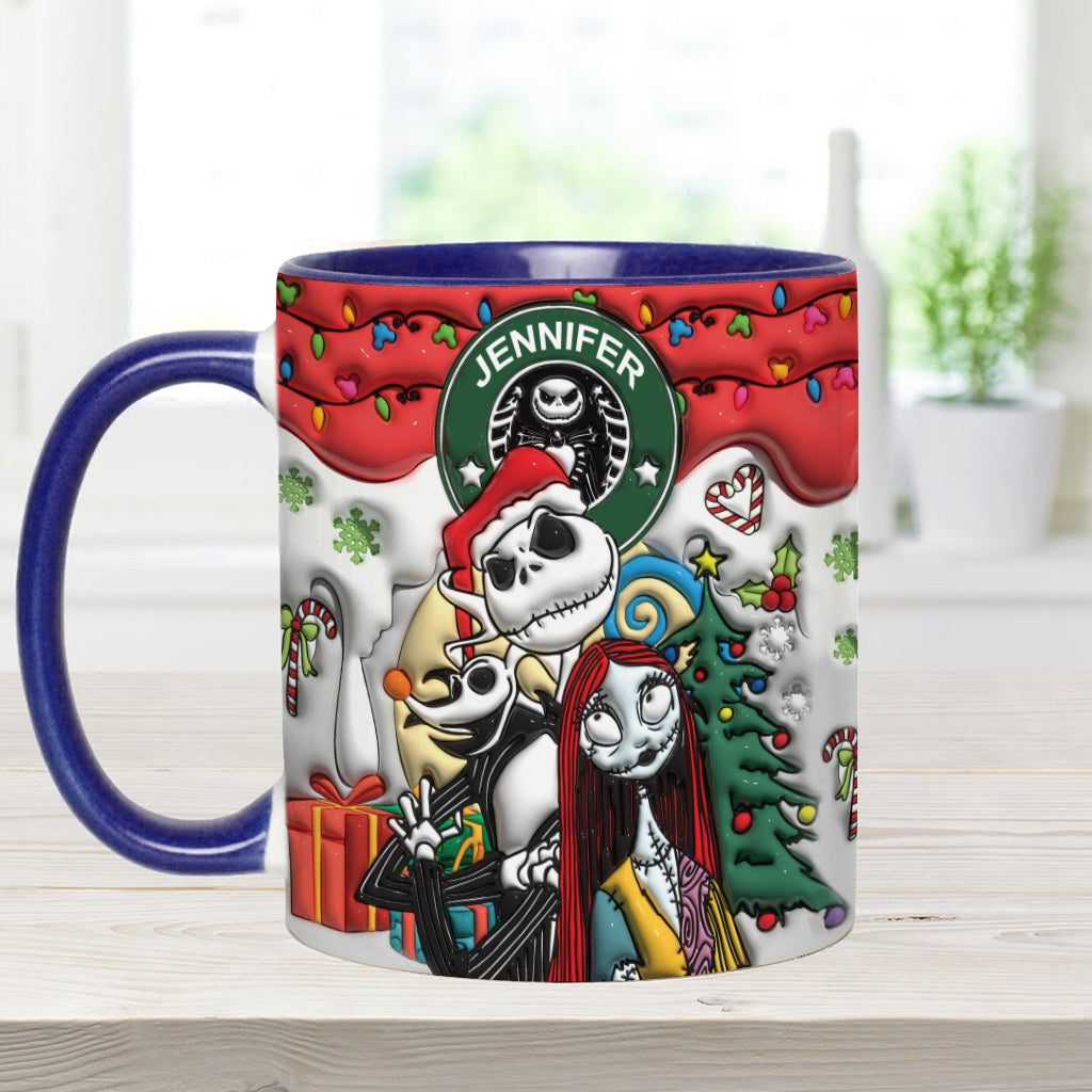 Personalized Nightmare Accent Mug Custom Name Gift for Halloween Accent Mug GradoCreations