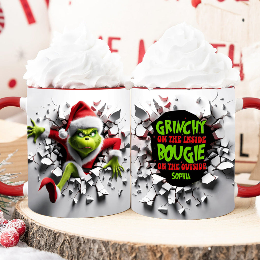 Personalized Christmas Accent Mug with Grinch Design for Holiday Gifts Accent Mug GradoCreations