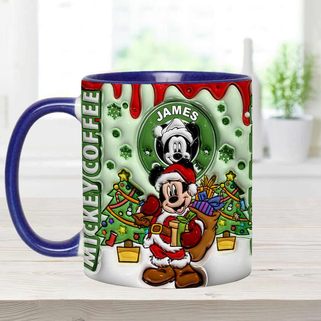 Personalized Christmas Mouse Accent Mug Custom Name Gift Accent Mug GradoCreations