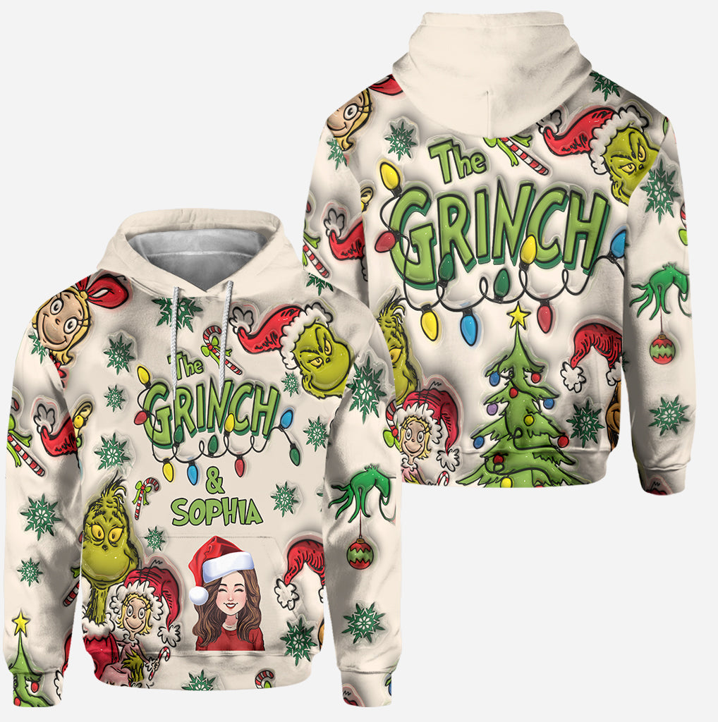 Personalized Grinch Hoodie & Leggings Set Custom Name Gift for Christmas Hoodie & Leggings GradoCreations