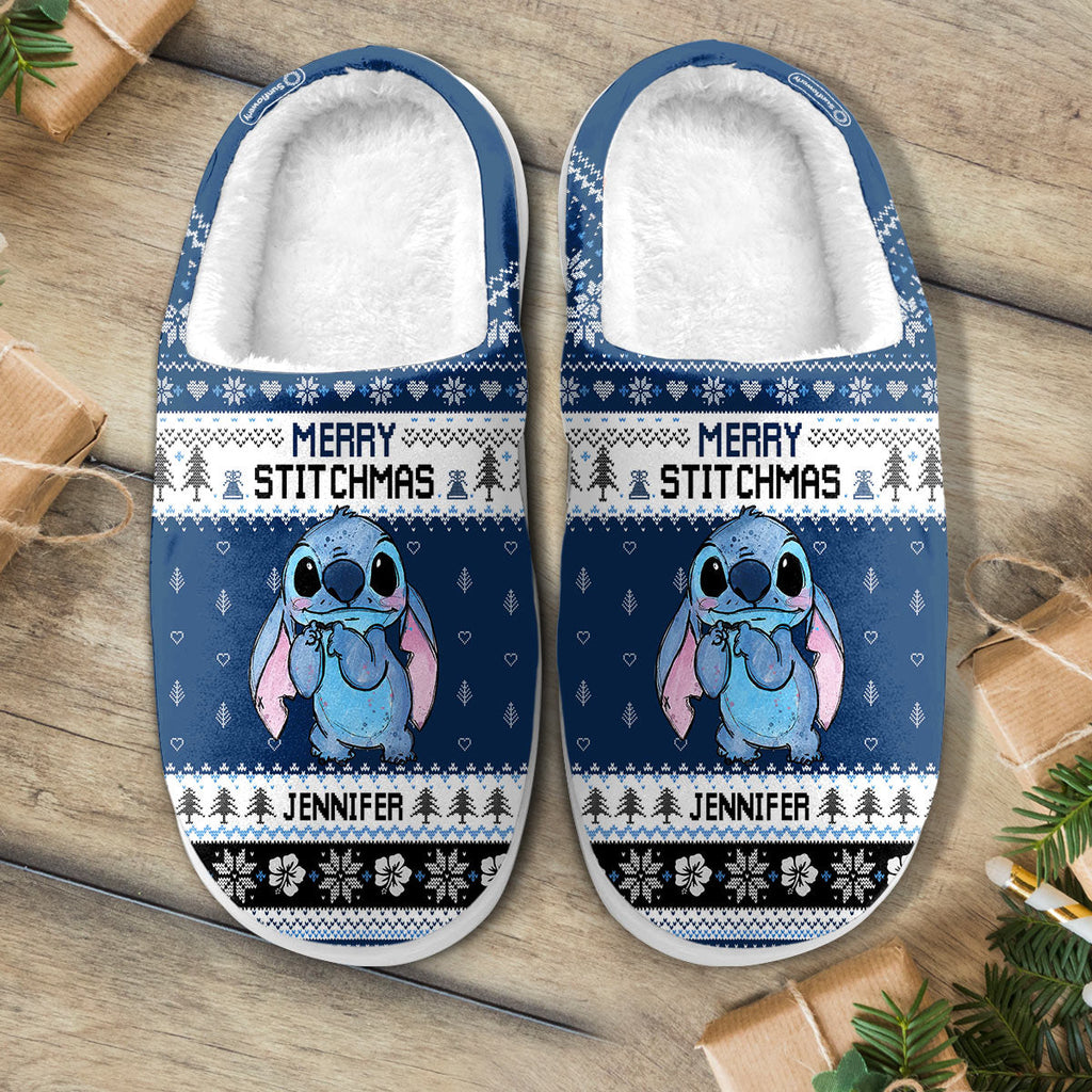 Personalized Ohana Slippers with Custom Name for Christmas Gift Slippers GradoCreations