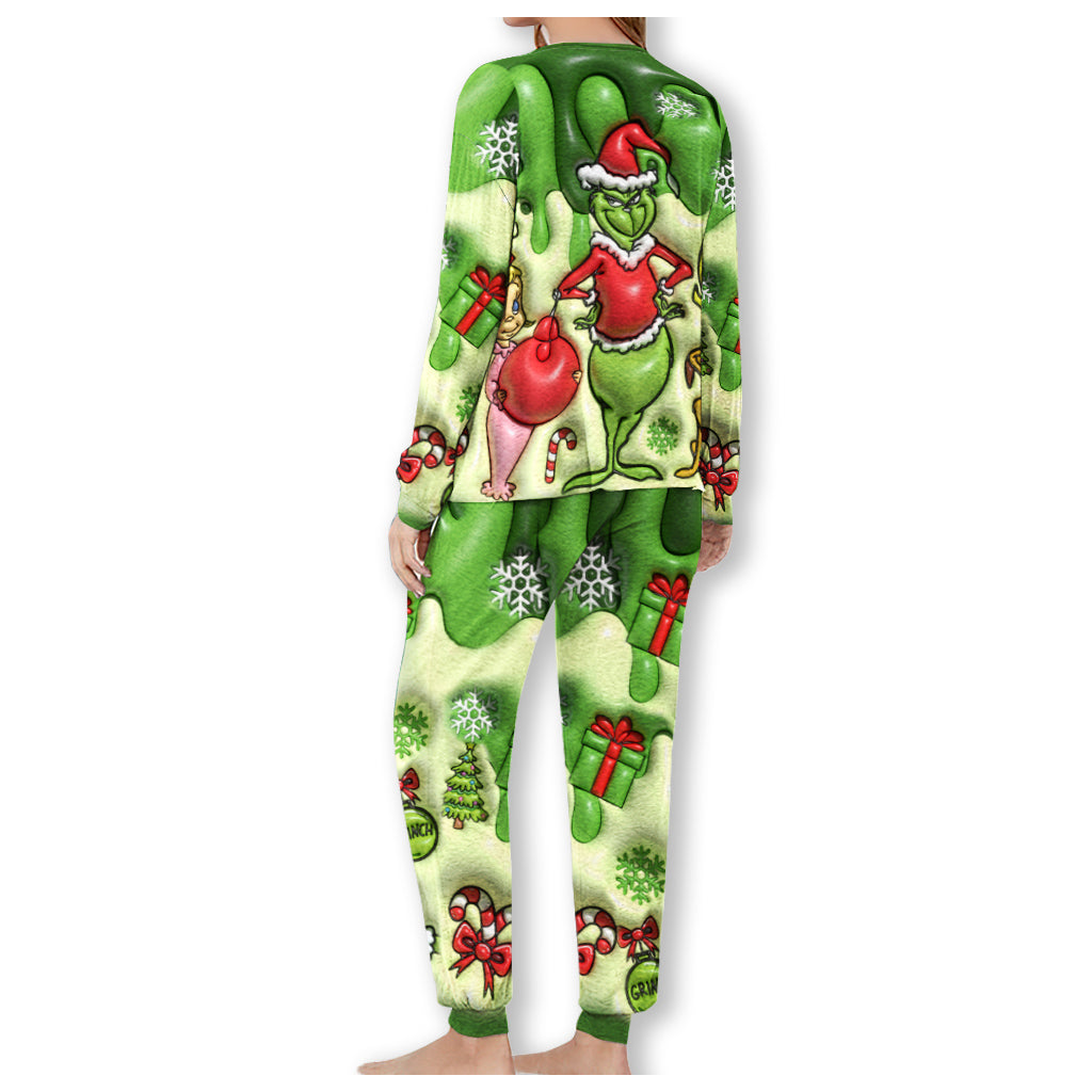 Personalized Grinch Christmas Pajamas Set for Family Pajamas Set GradoCreations