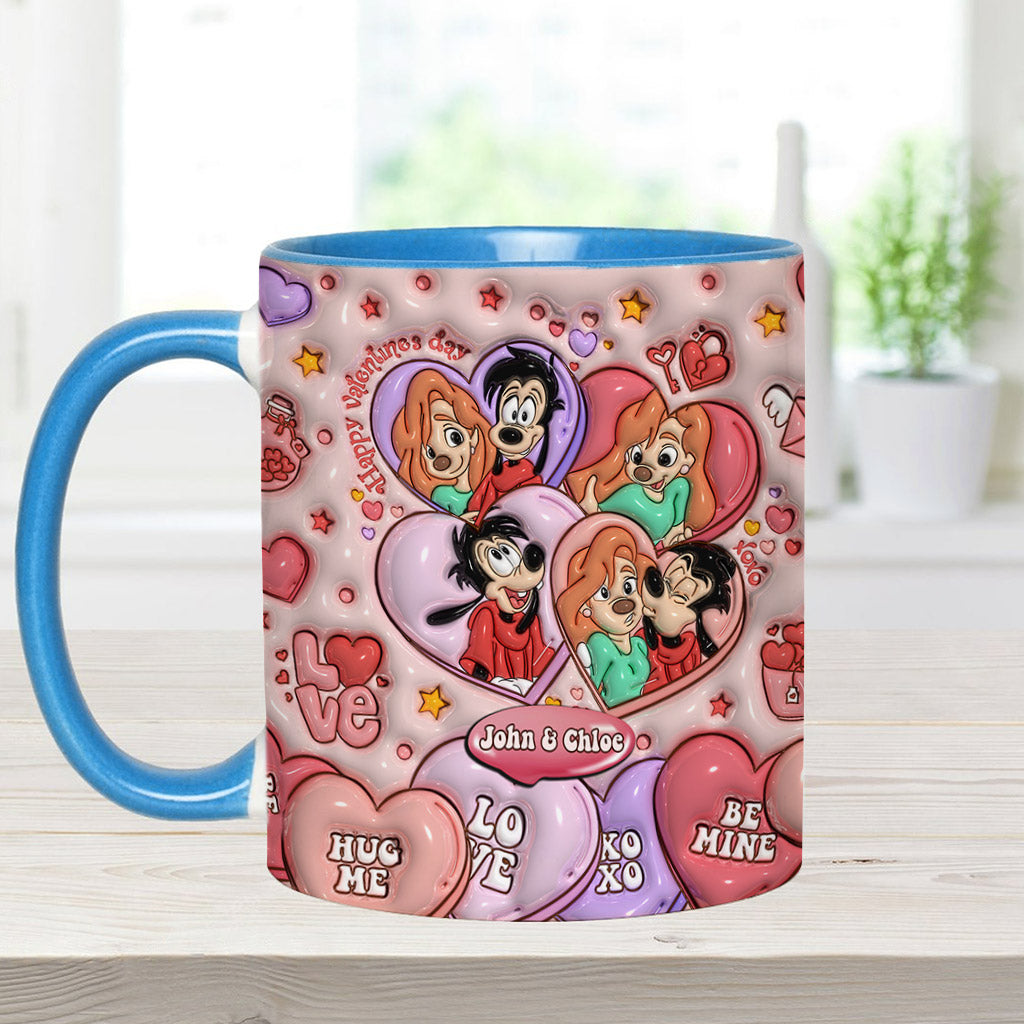 Personalized Valentine’s Day Accent Mug Custom Name Gift for Couple Accent Mug GradoCreations