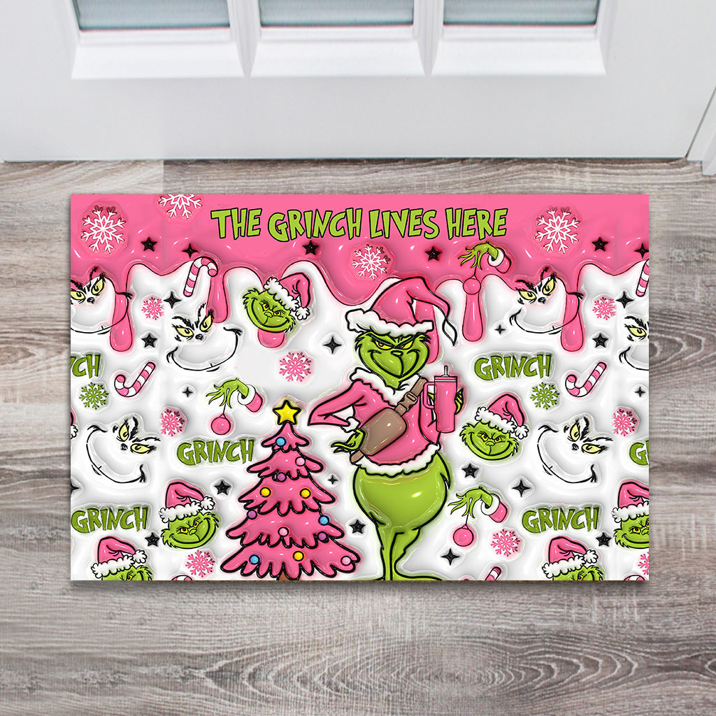 Personalized Grinch Christmas Doormat Custom Family Name Doormat GradoCreations