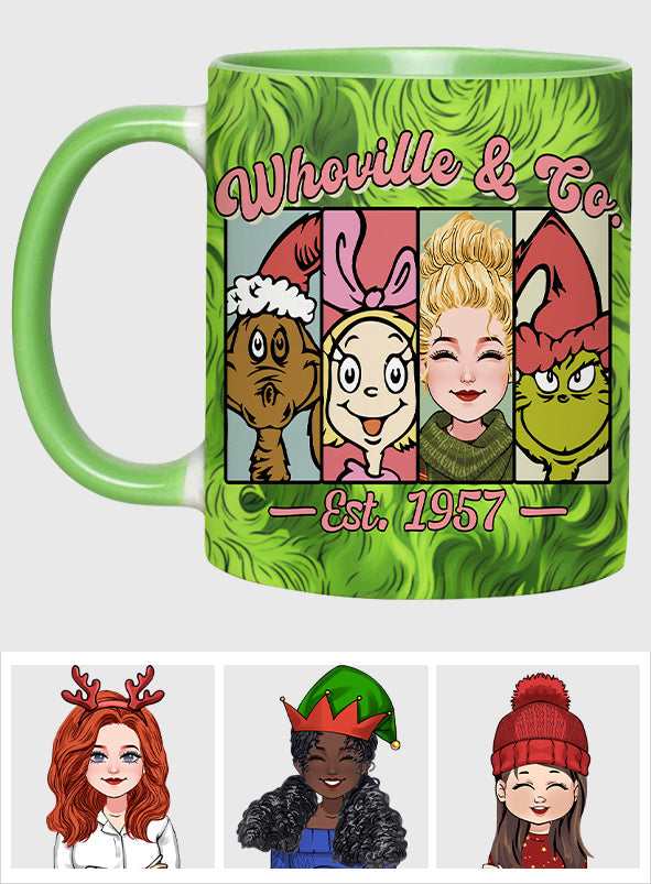 Personalized Holiday Accent Mug Custom Name Whoville Gift Accent Mug GradoCreations
