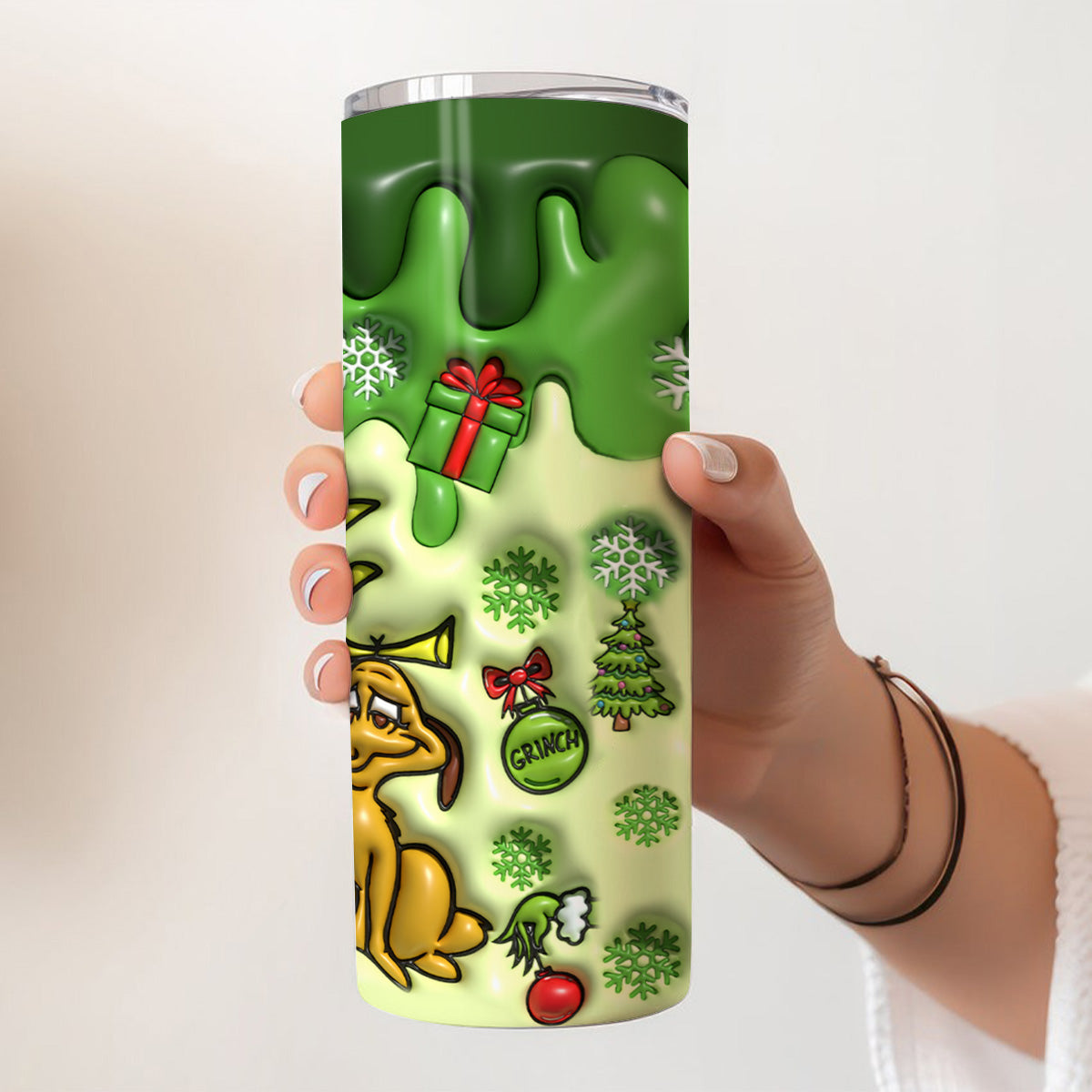 Personalized Grinchmas Skinny Tumbler Custom Name Gift for Christmas Skinny Tumbler GradoCreations