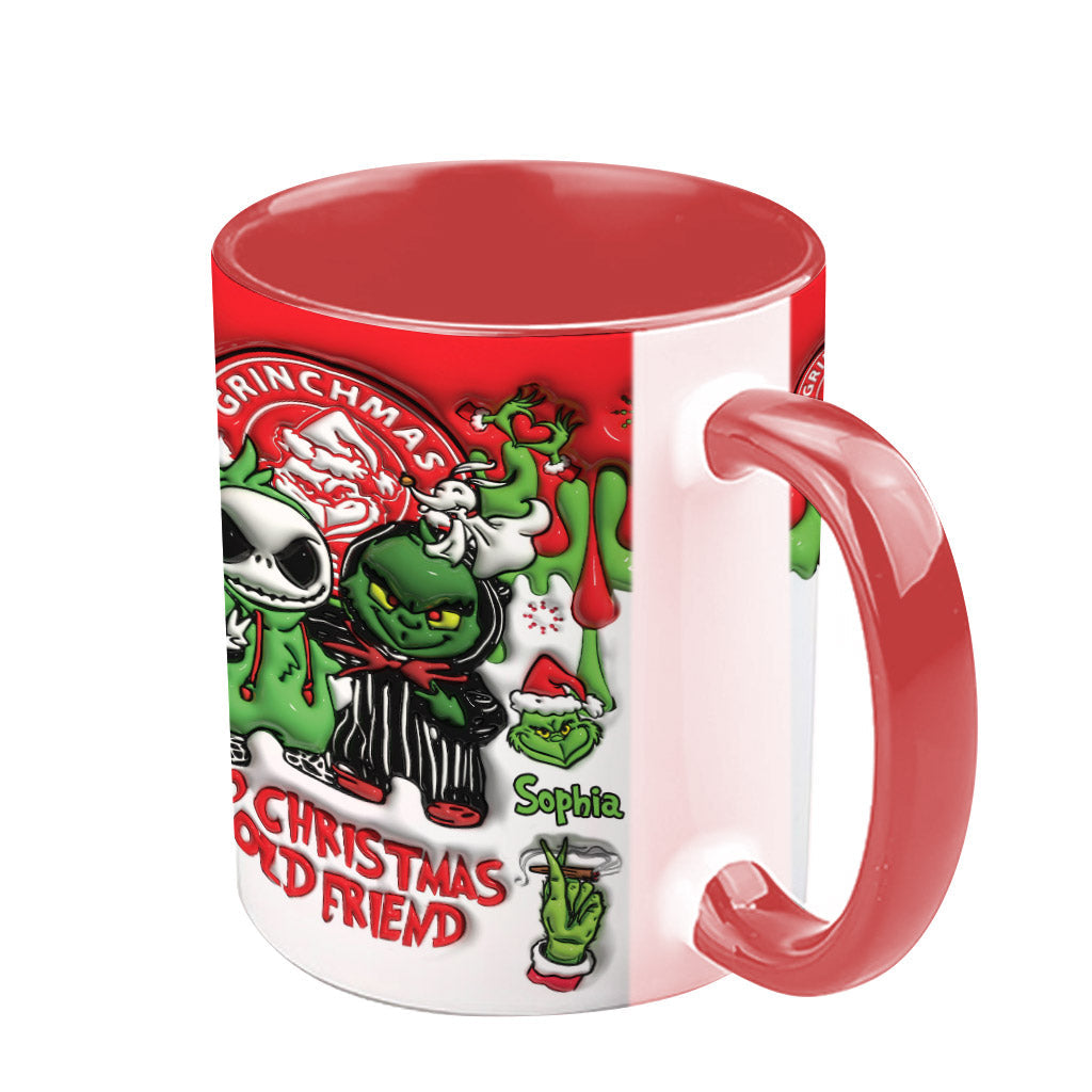 Personalized Grinch Accent Mug Custom Name Christmas Gift Accent Mug GradoCreations