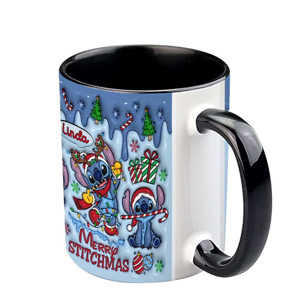 Personalized Merry Stitchmas Ohana Accent Mug Gift for Mom Accent Mug GradoCreations