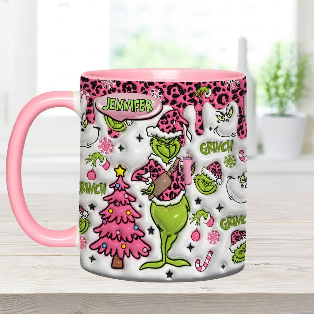 Personalized Grinch Accent Mug Custom Name Christmas Gift Accent Mug GradoCreations