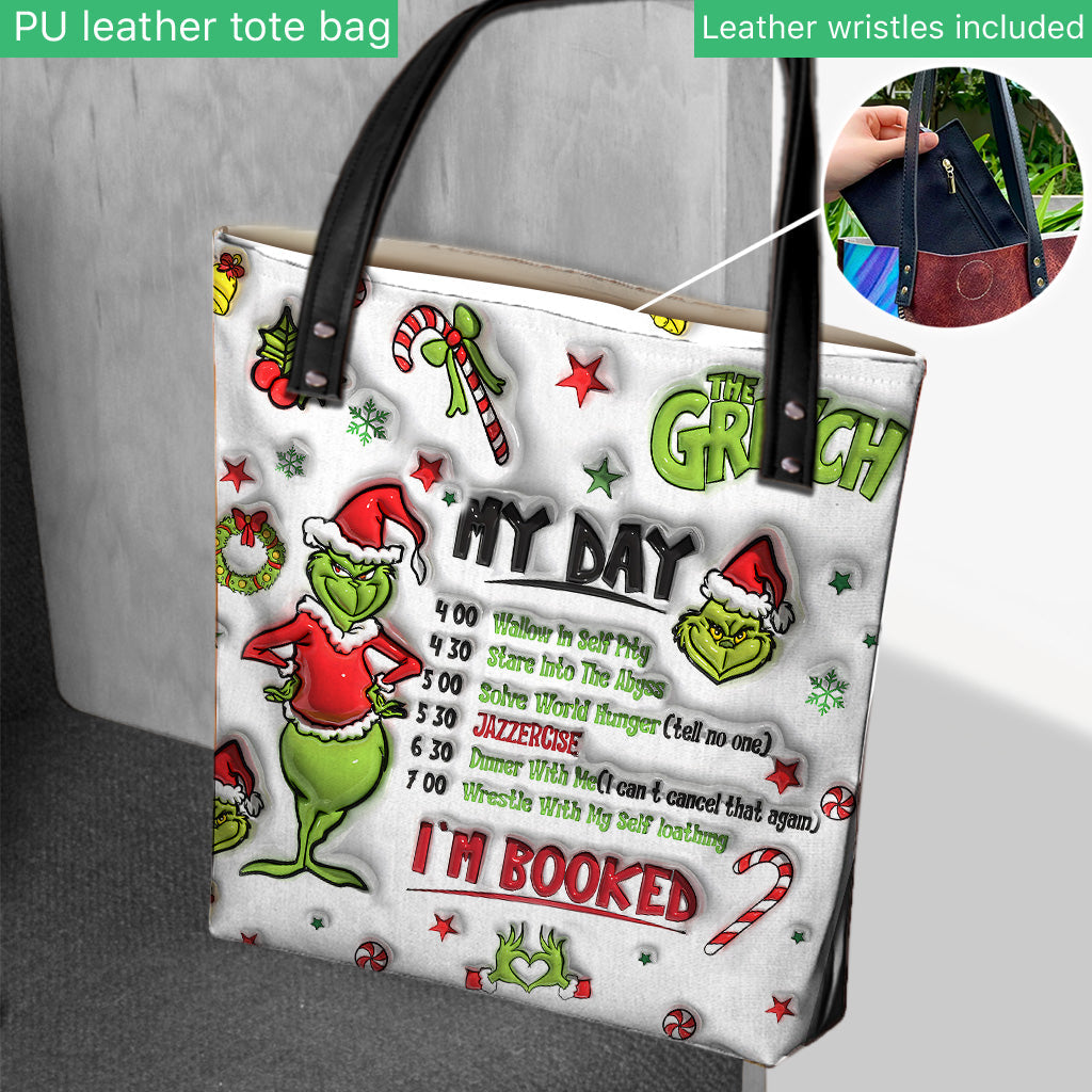 Personalized Grinch Christmas Tote Bag Custom Name Gift Tote Bag GradoCreations
