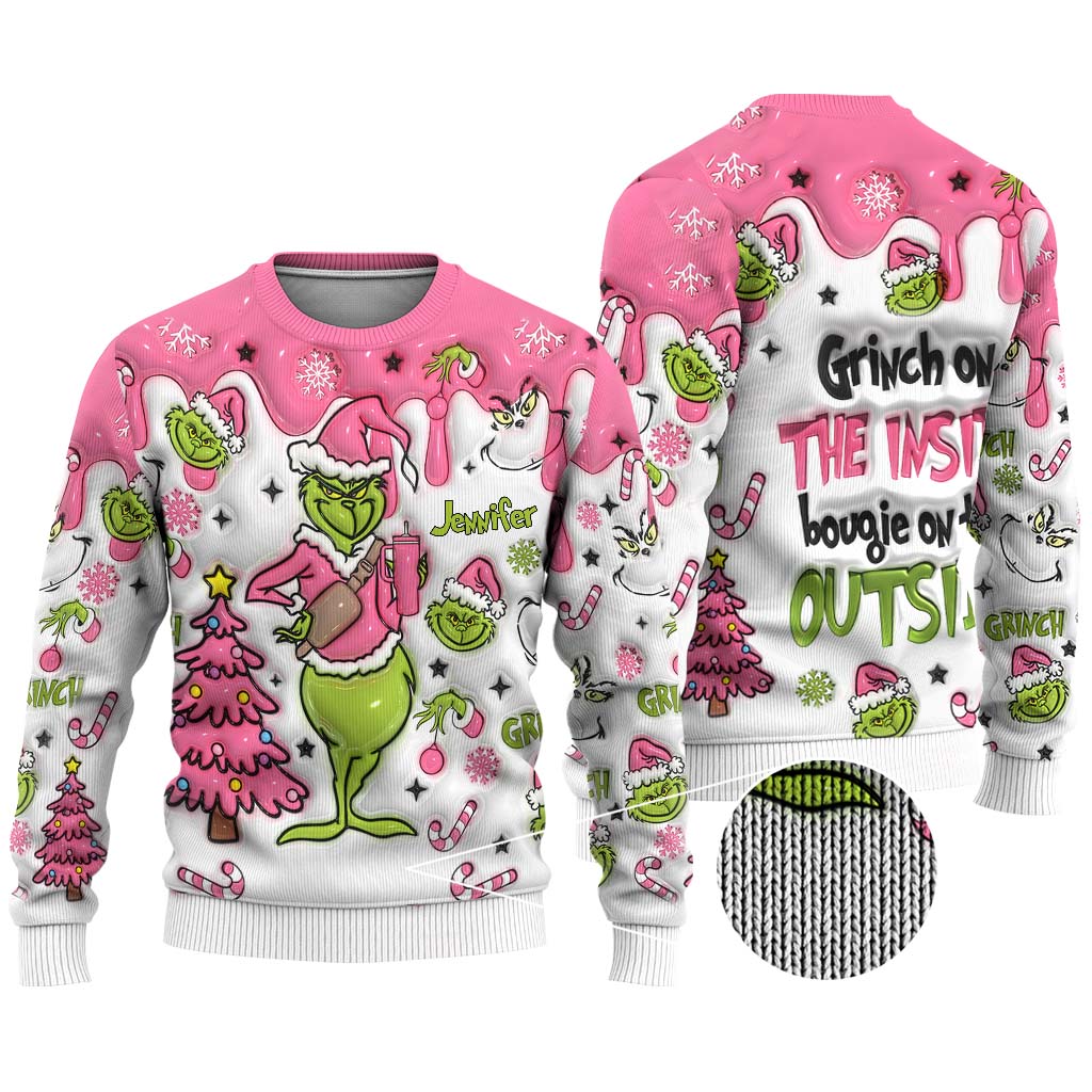Personalized Grinch Ugly Christmas Sweater Gift for Mom Ugly Sweater GradoCreations