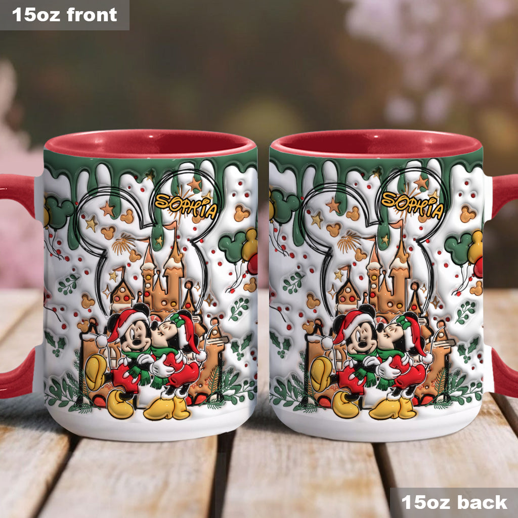 Personalized Christmas Mouse Accent Mug Custom Name Gift Accent Mug GradoCreations