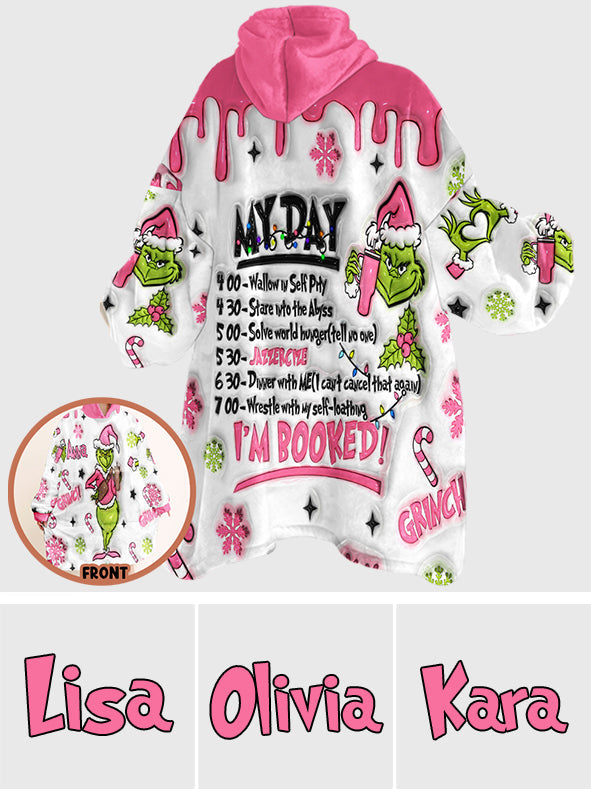 Personalized Grinch Hoodie Blanket Custom Gift for Christmas Blanket Hoodie GradoCreations