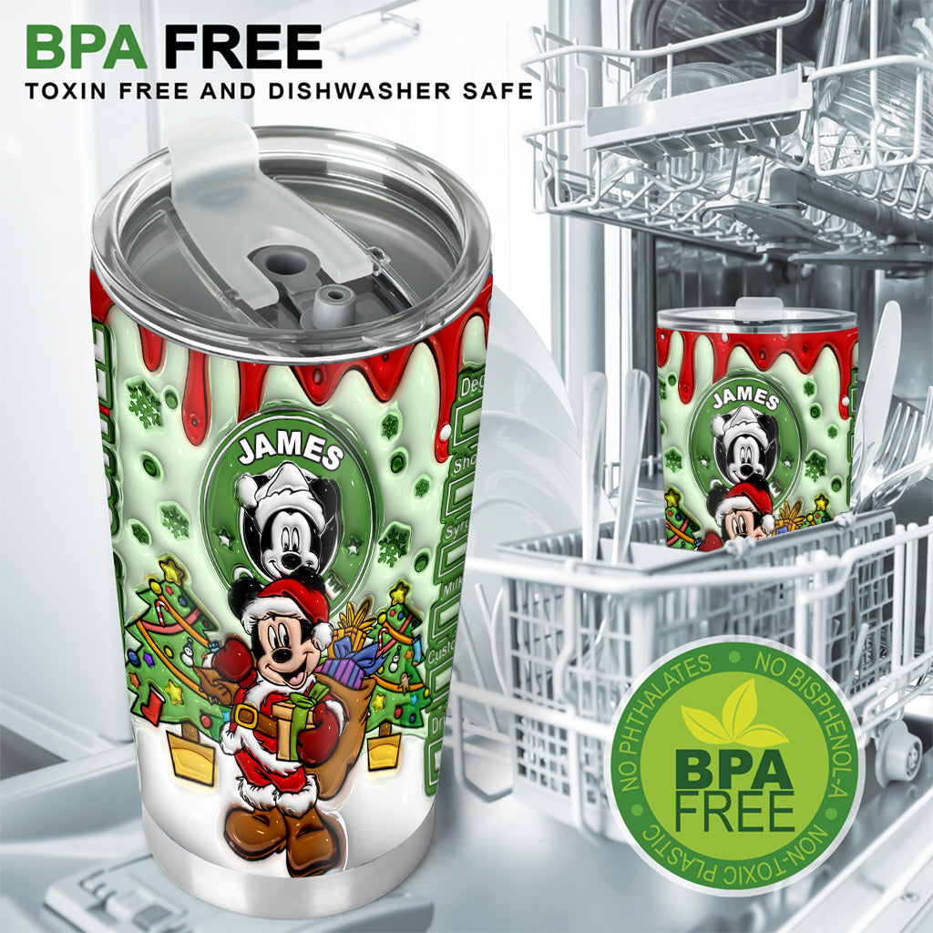 Personalized Christmas Mouse Tumbler Custom Name Gift Tumbler GradoCreations