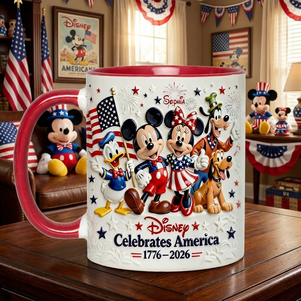 Personalized Disney Mug Celebrating USA's 250th Anniversary Gift