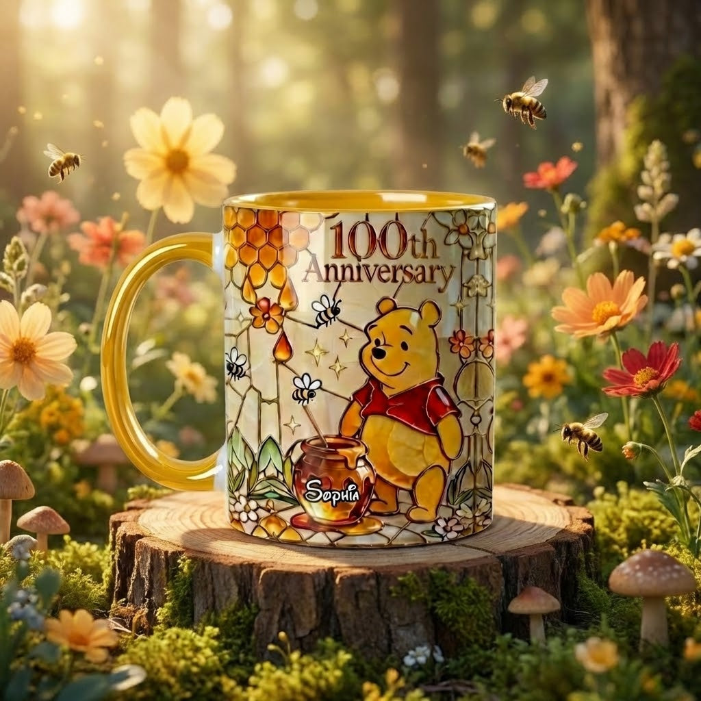 Personalized Honey Bear 100th Anniversary Accent Mug Gift for Fans